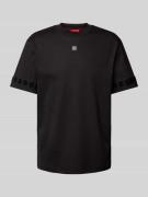 HUGO T-Shirt mit Label-Details Modell 'Deternati' in Black, Größe M