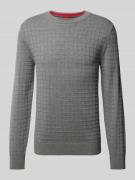 HUGO Strickpullover mit Strukturmuster Modell 'Scoult' in Mittelgrau M...