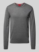 HUGO Pullover aus  Schurwolle mit Label-Stitching Modell 'Cedric' in M...