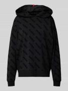 HUGO Hoodie mit Logo-Muster in Black, Größe M