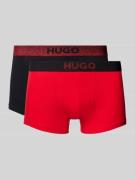 HUGO Trunks mit elastischem Logo-Bund im 2er-Pack in Rot, Größe L