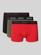 HUGO Trunks mit Label-Bund im 3er-Pack in Rot, Größe L