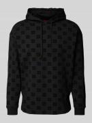 HUGO Hoodie mit Label-Prints Modell 'Flock' in Black, Größe L