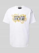 Versace Jeans Couture T-Shirt mit Motiv- und Label-Print in Weiss, Grö...