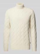 DIGEL Rollkragenpullover mit Label-Detail Modell 'Francis' in Offwhite...