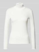 Marc Cain Longsleeve mit Stehkragen in Offwhite, Größe 44