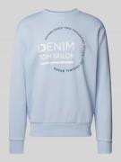 TOM TAILOR DENIM Sweatshirt mit Logo-Print in Hellblau, Größe L