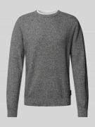 TOM TAILOR DENIM Strickpullover im 2-in-1-Look in BLACK, Größe L