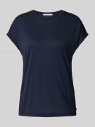 TOM TAILOR DENIM Loose Fit T-Shirt aus fließender Viskose in Dunkelbla...