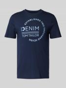 TOM TAILOR DENIM Regular Fit T-Shirt mit großem Label-Schriftzug in Du...