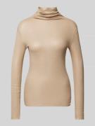 Luisa Cerano Longsleeve mit Turtleneck in Camel Melange, Größe 36