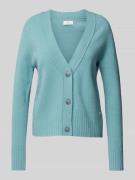 Fynch-Hatton Regular Fit Cardigan aus Wolle mit V-Ausschnitt in Aqua, ...