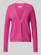 Fynch-Hatton Regular Fit Cardigan aus Wolle mit V-Ausschnitt in Pink, ...