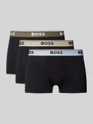 BOSS Trunks mit elastischem Logo-Bund im 3er-Pack in Black, Größe L