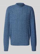 Fynch-Hatton Wollpullover mit Zopfmuster und Alpaka-Anteil in Hellblau...