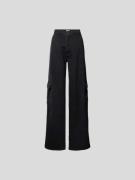 The Mannei High Waist Jeans mit Cargotaschen in Black, Größe 36