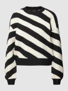 Vero Moda Strickpullover mit Streifenmuster Modell 'LARA' in Black, Gr...