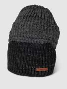 Barts Beanie mit Label-Applikation Modell 'Norve' in Black, Größe 1