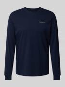 Tommy Jeans Slim Fit Longsleeve mit Label-Print in Marine, Größe L