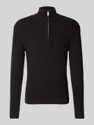 SELECTED HOMME Strickpullover mit Stehkragen Modell 'THEO' in Black, G...