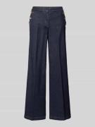 comma Wide Leg Jeans mit Bügelfalten in Jeansblau, Größe 38