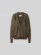 MM6 Maison Margiela Oversized Strickjacke mit Cut Out in Khaki, Größe ...