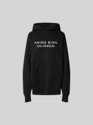 Anine Bing Oversized Hoodie mit Label-Print in Black, Größe L