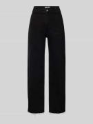 Mango Wide Leg Jeans mit Fransen Modell 'CATHERIN' in Black, Größe 40