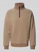 BOSS Green Sweatshirt mit Troyer-Kragen Modell 'Saggel' in Beige, Größ...