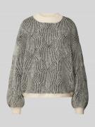 Pieces Loose Fit Strickpullover mit abstraktem Strickmuster Modell 'JE...