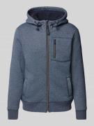 Tom Tailor Regular Fit Sweatjacke in Melange mit Label-Patch in Dunkel...