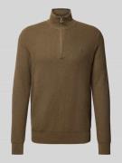 POLO RALPH LAUREN Strickpullover mit Label-Stitching in Khaki, Größe L