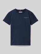 Tommy Hilfiger Teens T-Shirt mit Logo-Stitching in Marine, Größe 128