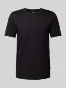 BOSS T-Shirt mit geripptem Rundhalsausschnitt Modell 'Tessler' in Blac...