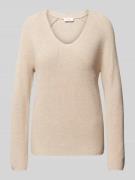 s.Oliver RED LABEL Regular Fit Strickpullover mit V-Ausschnitt und Rag...