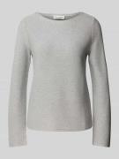 MARC O POLO Strickpullover mit geripptem U-Boot-Ausschnitt in Hellgrau...