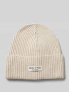 MARC O POLO Beanie aus reiner Baumwolle mit breitem Umschlag in Offwhi...