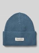 MARC O POLO Beanie mit Label-Patch in Jeansblau, Größe 1