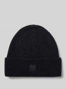 Marc O'Polo Denim Beanie mit Label-Badge in Black, Größe 1