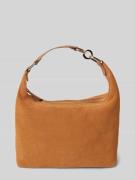 MARC O POLO Crossbody Bag aus weichem Velours-Rindleder mit golden glä...