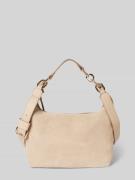 MARC O POLO Crossbody Bag aus weichem Velours-Rindleder mit golden glä...