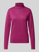 s.Oliver BLACK LABEL Rollkragenpullover in unifarbenem Design in Lila,...