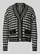 s.Oliver BLACK LABEL Regular Fit Cardigan aus Baumwoll-Mix mit Karomus...