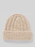 s.Oliver RED LABEL Weicher Beanie mit Strickmuster in Beige, Größe 1