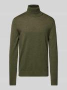 JOOP! Collection Rollkragenpullover aus reiner Schurwolle mit Teilungs...