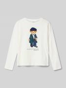 Polo Ralph Lauren Kids Longsleeve mit Label-Print in Offwhite, Größe 1...