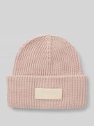 MARC O POLO Beanie aus reiner Baumwolle Label-Patch in Rose, Größe 1