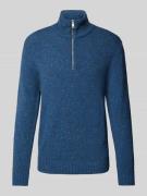 MARC O POLO Regular Fit Troyer aus gesprenkeltem Tweedgarn in Blau, Gr...