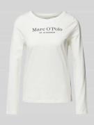 MARC O POLO Longsleeve mit Label-Print in Offwhite, Größe L