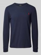 POLO RALPH LAUREN Longsleeve mit Label-Stitching in Marine, Größe L